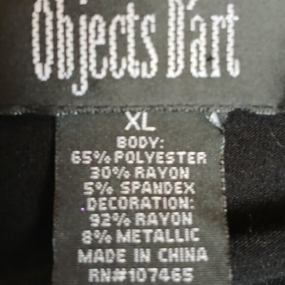 Objects D'art Black & White Embroidered Top/Tunic Size XL - Picture 11 of 14